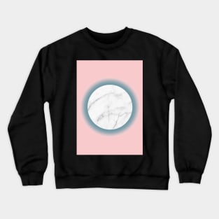 White Marble Circle Blush Millenial Pink Blue Gradient Crewneck Sweatshirt